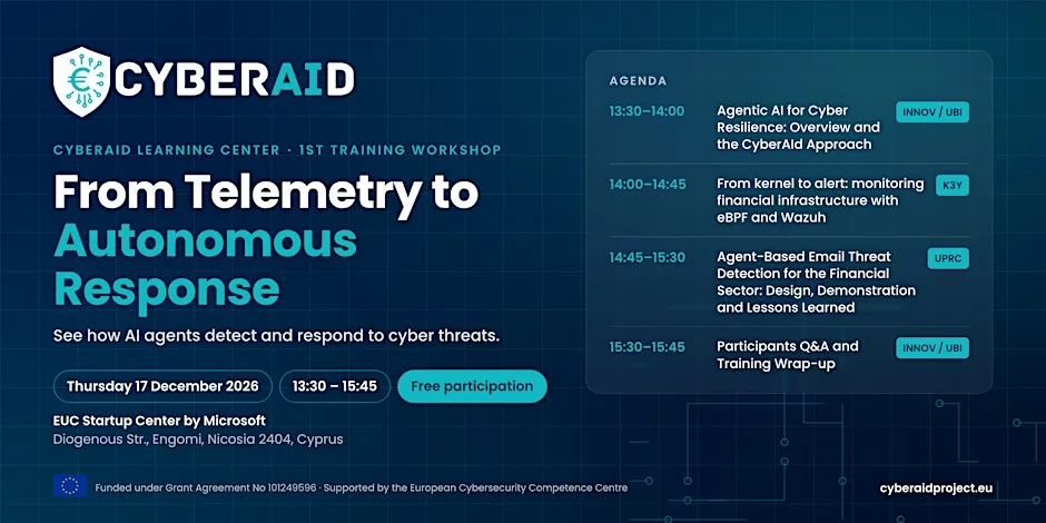 CyberAId Training Workshop: From Telemetry to Autonomous Response